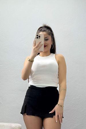 Bisiklet Yaka Kaşkorse Atlet Beyaz - 21172.200.