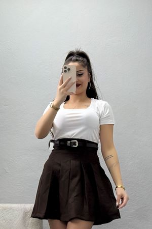 Viskon Yuvarlak Yaka Kısa Kol Body Beyaz - 70883.2127.