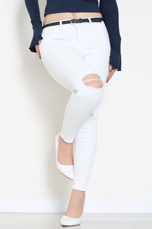 Dar Paça Kot Pantolon Beyaz - 42902.2128.