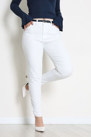 Dar Paça Kot Pantolon Beyaz - 42900.2128.