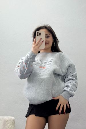 3 İplik Bisiklet Yaka Sweat Gri - 42238.1878.