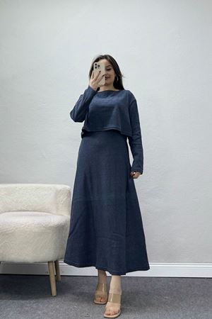 Raporlu Ribana Etekli Takım Lacivert - 55015.1567.