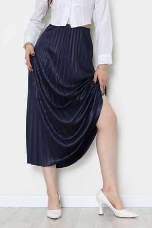 Pileli Etek Lacivert - 52207.1005.