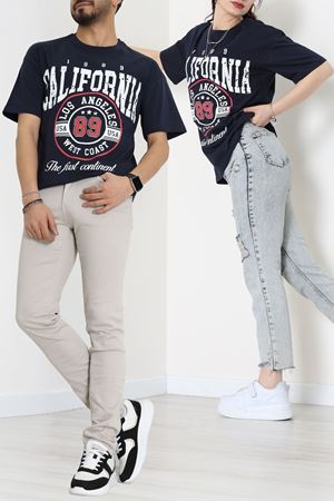 Kompakt Penye Unisex Tişört Lacikırmızı - 55064.1872.