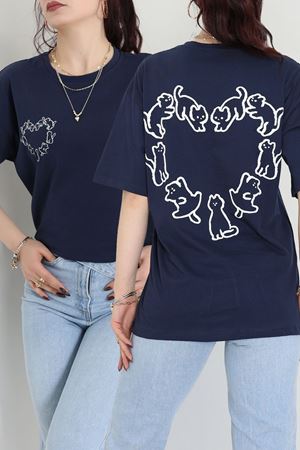 Baskılı Kompakt Penye Tişört Lacibeyaz - 55044.1872.