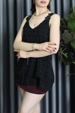 Dantel Askılı Sırtı Çapraz Detaylı Ponpon Bluz Siyah - 72285.1256.