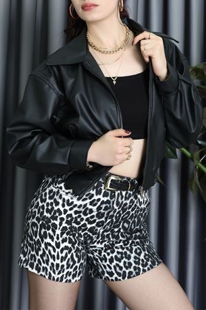 Beli Lastikli Deri Ceket Siyah - 31857.2089.