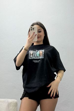 Kompakt Penye Unisex Tişört Siyahkahve - 55064.1872.