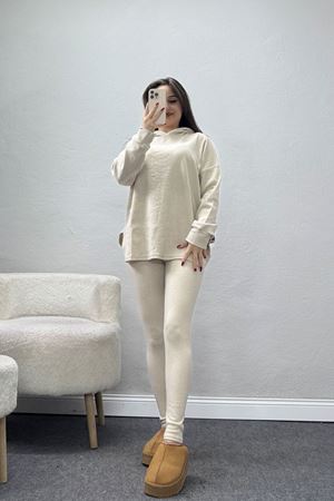 Raporlu İnterlok Kapşonlu İkili Takım Taş - 55040.1567.