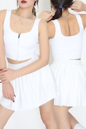 Fermuarlı Kaplı Büstiyer Beyaz - 9039.125.