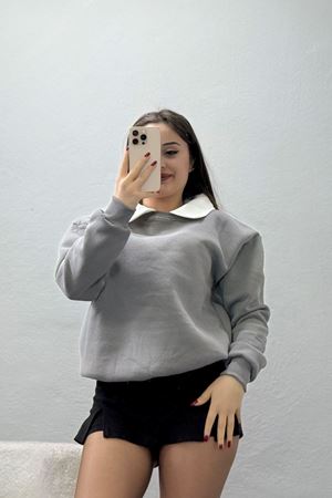 Gömlek Yaka 3 İplik Sweat Antrasit - 21985.200.