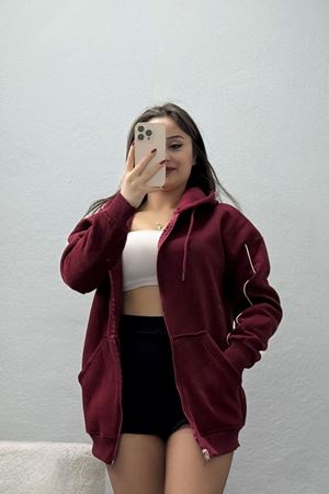 3 İplik Oversize Biyeli Sweat Bordo - 42503.1878.