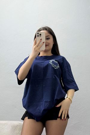 Baskılı Kompakt Penye Tişört Lacibeyaz - 55044.1872.