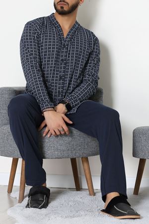 Süprem Boydan Düğmeli Erkek Pijama Takımı Laciekose - 70887.1838.