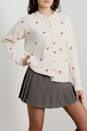 Fiyonk Detaylı Hırka Lattebordo - 3221.1577.