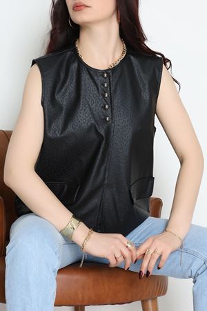 Deri Yelek Siyah - 8736.2126.