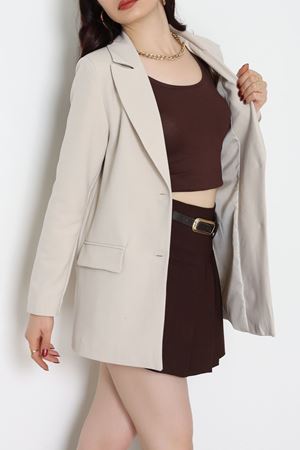 Astarlı Poliviskon Blazer Ceket Bej - 31823.1397.