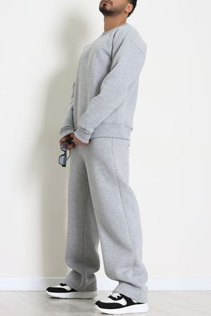 3 İplik Şardonlu Erkek Eşofman Takımı Gri - 42614.1878.