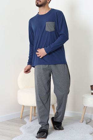 Cep Detay Süprem Erkek Pijama Takımı Lacivert - 42218.1048.