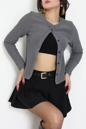 Düğmeli Hırka Antrasit - 31834.2131.