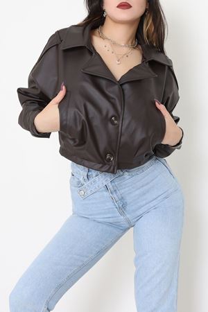 Astarlı Deri Ceket Acıkahve - 8770.179.