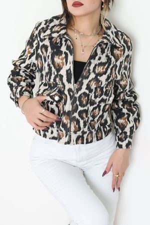 Desenli Fermuarlı Ceket Beyazleo - 8769.179.