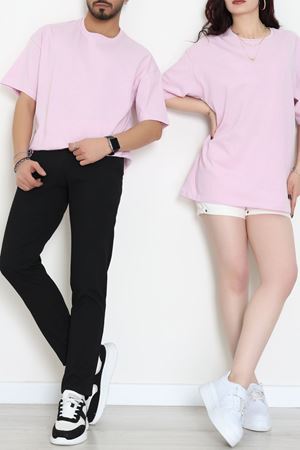 Kompak Penye Unisex Baskısız Oversize Tişört Lila - 55045.1872.