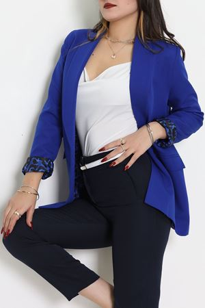 Leopar Astarlı Blazer Ceket Saks - 51500.1355.