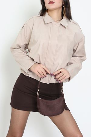 Süet Bomber Ceket Bej - 8777.179.