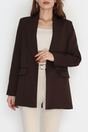 Leopar Astarlı Blazer Ceket Acıkahve - 51500.1909.