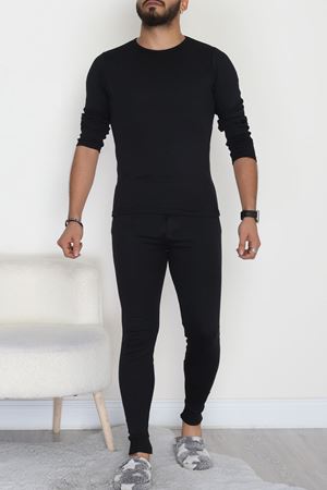 Erkek Şardonlu İçlik Takım Siyah - 19636.1925.