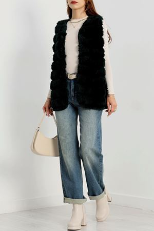 Kürk Görünümlü Yelek Zümrüt - 80899.107.