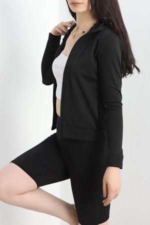 Dik Yaka Dalgıç Ceket Siyah - 50056.053.