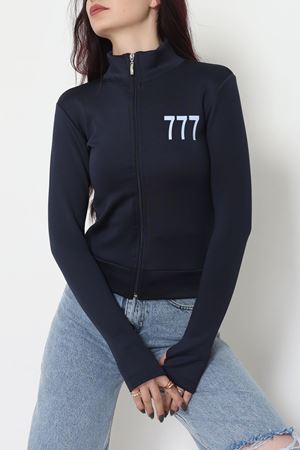 Double Krep Kumaş Parmak Geçmeli Baskılı Ceket Lacivert - 42783.1567.