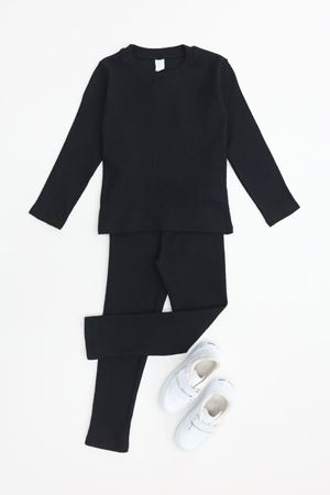 5-12 Yaş İnterlok Fitilli Takım Siyah - 52181.1567.
