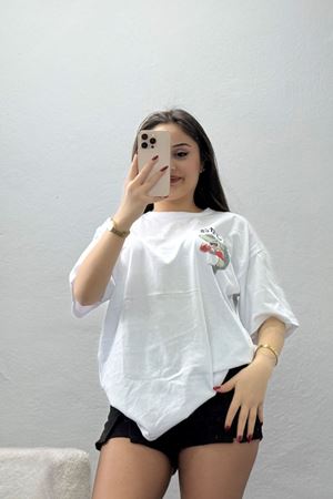 Kompakt Penye Unisex Tişört Beyazgri - 55064.1872.