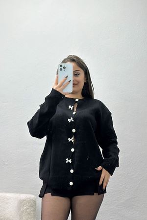 Fiyonklu Hırka Siyah - 2396.1765.