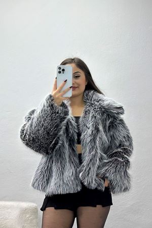 Astarlı Kürklü Mont Grisiyah - 42110.1247.