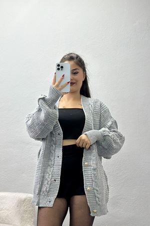 Balon Kol Hırka Gri - 340.1577.