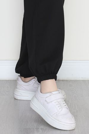 Paça Lastikli 2 İplik Pileli Eşofman Altı Siyah - 52008.1857.