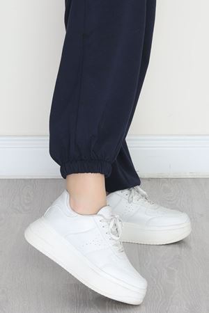 Paça Lastikli 2 İplik Pileli Eşofman Altı Lacivert - 52008.1857.