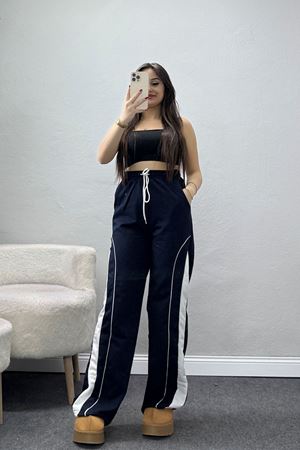 Şeritli 2 İplik Eşofman Altı Lacivert - 52102.1005.