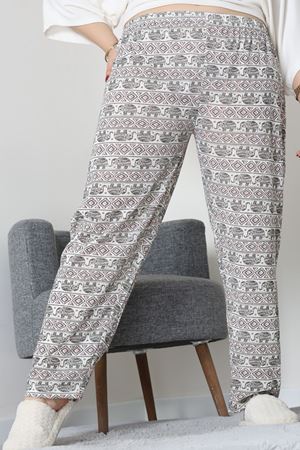 Büyük Beden Süprem Pijama Altı Beyazpembe - 55011.1567.