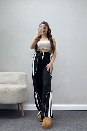 Şeritli 2 İplik Eşofman Altı Siyah - 52172.1005.