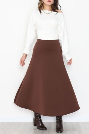 Puf Scuba Kumaş Uzun Etek Kahve - 51104.1355.