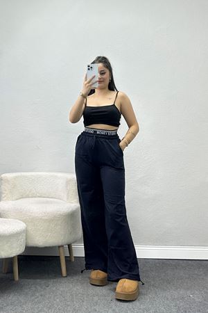 Bel Detaylı 2 İplik Eşofman Altı Lacivert - 70169.1857.