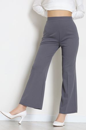 İthal Scuba Krep Likralı Yandan Fermuarlı Pantolon Antrasit - 51233.1397.