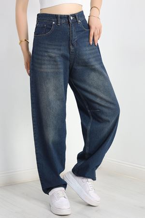 Tokalı Baggy Kot Pantolon Lacivert - 31159.2059.