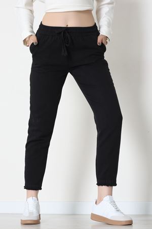 Gabardin Beli Lastikli Pantolon Siyah - 51249.1347.