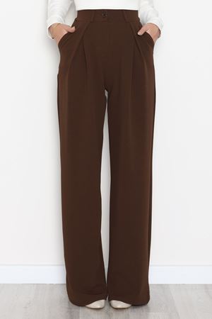 Pileli Palazzo Pantolon Acıkahve - 51047.1999.
